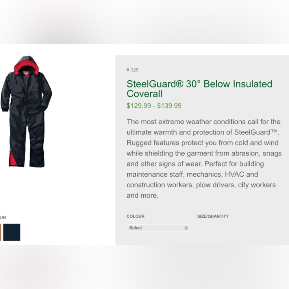 Men's Navy Insulated Coveralls Work Suit - Size 5XL - Picture 5 of 16